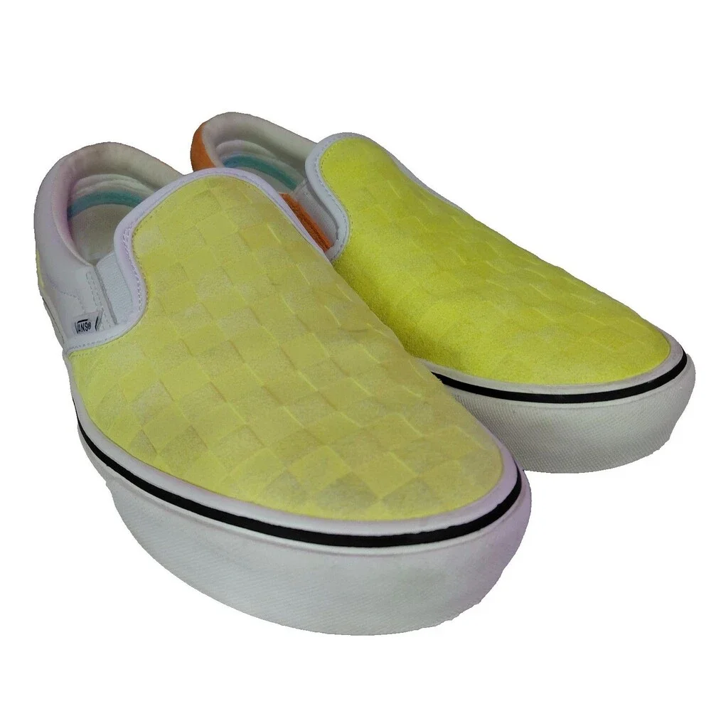 Vans x Penn ComfyCush Slip-On Yellow/Orange Checkerboard Suede Men's 10.5 721356